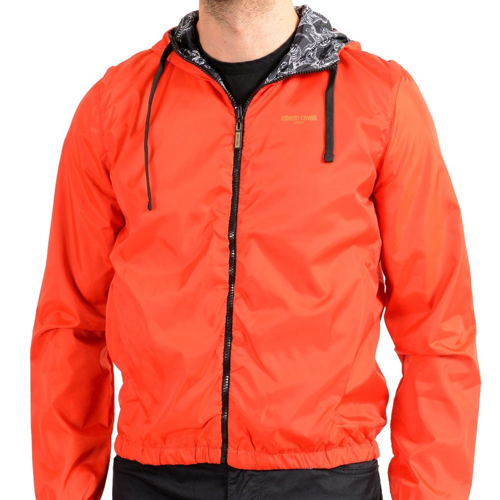Roberto Cavalli Sport Men's Multi-Color Hooded Reversible Windbreaker Jacket